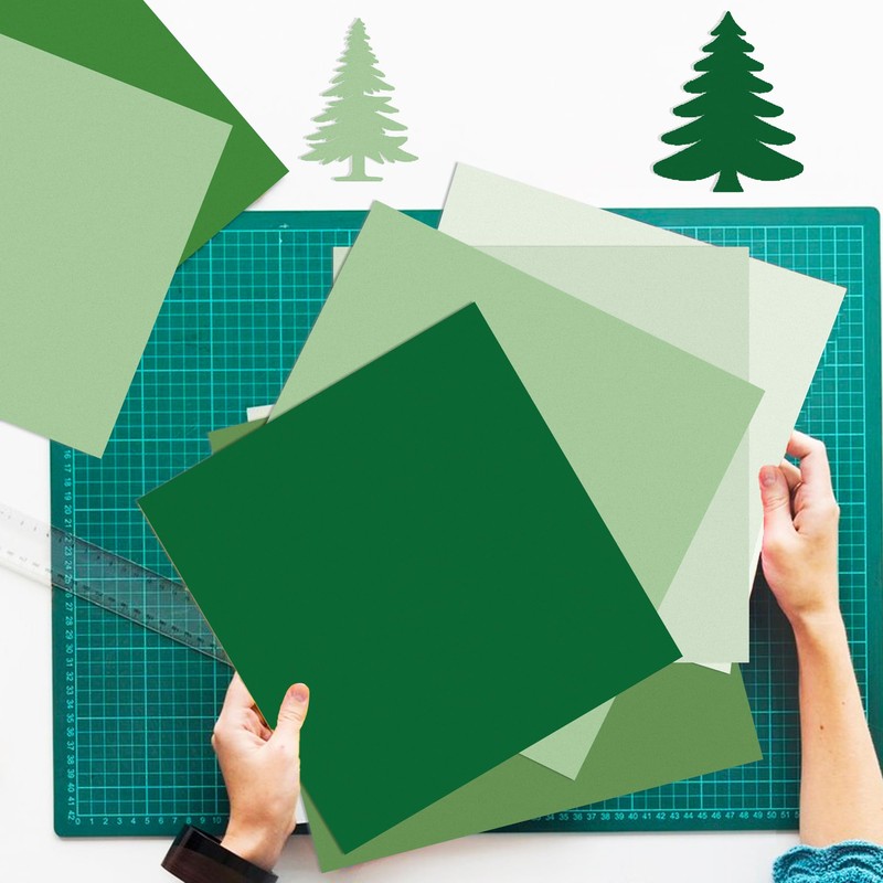 24 Sheets Sage Green Scrapbook Paper 12" x 12" Assorted