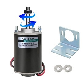 High Torque DC Motor 12v / 24v 3500/7000RPM Permanent Magnet M otor Mini DC Motor DIY Generator Motor 30W CW/CCW (Threaded Shaft)(with Bracket)