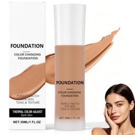 Base de Maquillaje, SPF 50, Base de maquillaje cobertura edificable, Base Semimate, Base Impecable Ligera de larga duración, Para toda piel, Resistente al Agua (Piel oscura)