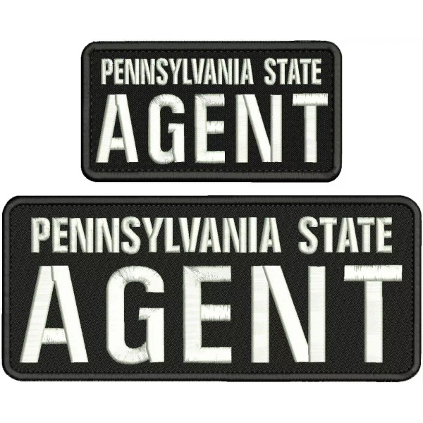 PENNSYLVANIA S AGENT EMBROIDERY PATCH 4X10 AND 3X6 HOOK ON