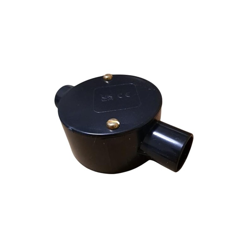 Black 20mm PVC Conduit Box 2 Way Through Terminal Box
