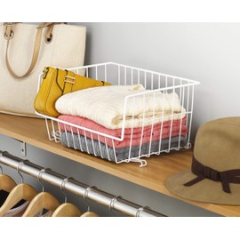 Whitmor Wire Stackable Basket, White