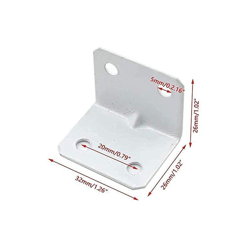 Tsnamay 24Pcs 26x26x32mm L Shaped Angle Bracket Corner Brace Support