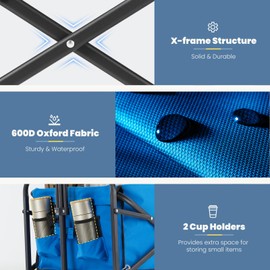 DUMOS Collapsible Wagon Cart Foldable, Heavy Duty Folding Wagon with All Terrain Wheels, 120L & 360LBS Lightweight Utility Shopping Cart for Beach Garden Grocery Sports, Blue