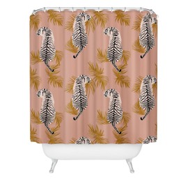 Society6 Shower Curtain - Bathroom Decor by Alison Janssen - Extra Long Fabric Shower Curtains for Bathroom, 72" x 69", Paisley Tiger