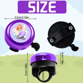 LUKIUP Mermaid Bicycle Bell Children, Mermaid Girls Bicycle Bell, Mermaid Children's Bicycle Accessories for Child Girls Birthday Tricycle, Mountain Bike, Children's Bicycle