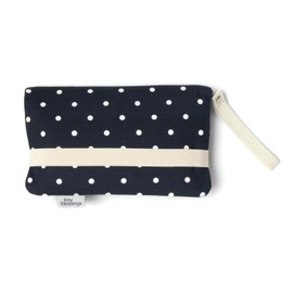 Tiny Blessings Nappy Bag with Changing Mat for Travel, Extra Strong Closure Strap, Carry / Hanging Loop, with Plenty of Space, Baby Shower Gift (Navy Polka)