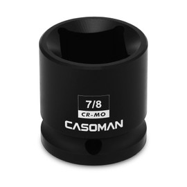 CASOMAN 1/2-Inch Drive 7/8-Inch Square Impact Socket, 4-Point, SAE, CR-MO