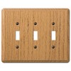 AMERTAC WESTEK 901TTTL Toggle Traditional Oak Wood Wallplate, No Size,