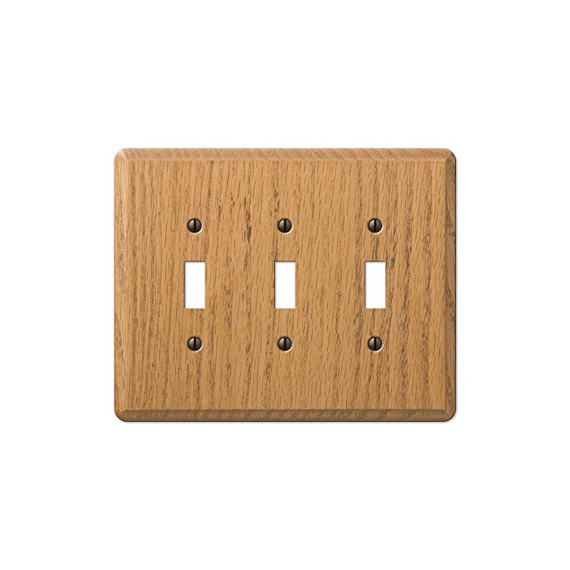AMERTAC WESTEK 901TTTL Toggle Traditional Oak Wood Wallplate, No Size,