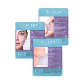 Talika 3-Pack Bio Enzymes Anti Aging Mask, Neck Mask, Neckline Mask Set - Instant Ultra-Moisturising Under Eye Patches for Adults