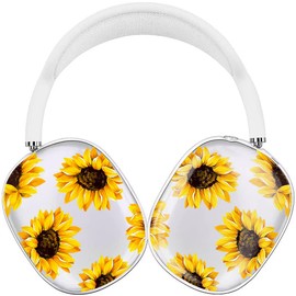 Yivenbarity Sunflower Case Compatible with AirPods Max Cover,Cute Floral Flower Pattern Design for Women Girls Men,Clear Silicone Case Anti-Scratch Shockproof Protective for Airpods Max Case