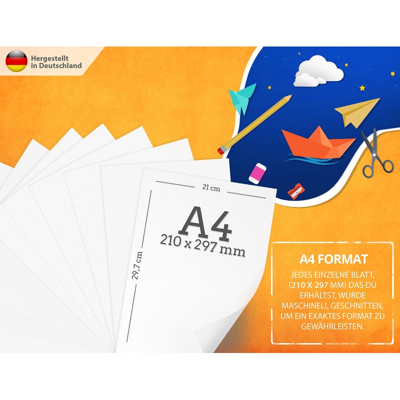 50 Sheets of Paper 200 g/m² White Matt, Premium Paper