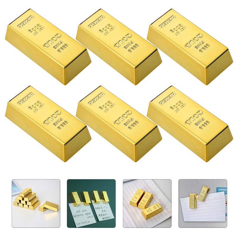 Mini Fridge Magnets Golden Brick Loose Stickers Gold Brick Decorations