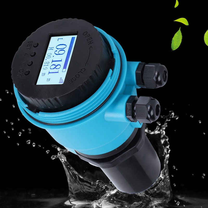 Digital Ultrasonic Level Meter Integrated LED Display 4-20mA Analog Output