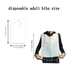 LFUFUESHOP Adult Bibs for Women Men 30/50/100 Pack-Disposable Bibs for Elderly Women Men Adult Bibs for Eating (100)