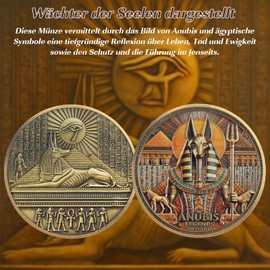 Anubis Gedenkmünze – Ägyptisches Mythologie-Design – "Legenden des alten Ägyptens" – Leben, Tod & Schutz der Seele Münze