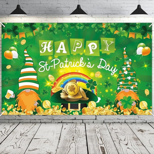 Happy St. Patrick's Day Backdrop Banner, Saint Patrick Day Decorations