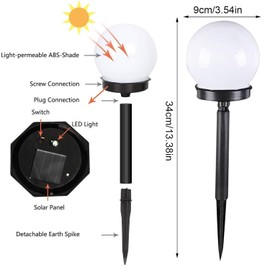 YeahBoom Solar Garden Light Waterproof Solar Lamp for Garden Outdoor LED Ball, Pack of 6 LED Ball with Ground Spike, Garden Light with Ball Lamp, Ground Spike Ball Light Solar LED, Solar Ball for the