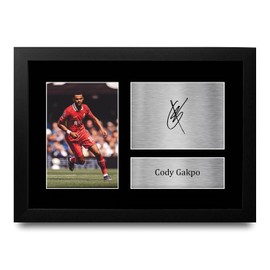 HWC Trading FR A4 Cody Gakpo Liverpool Gifts Printed Signed Autograph Picture for Football Fans and Supporters - A4 Framed