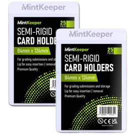 MintKeeper - Semi Rigid Card Holder - Recommended Size for PSA, BGS, SGC Grading (50 Pack)