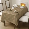 Romanstile Jacquard Rectangle Tablecloth, Waterproof Damask Rose Floral Pattern Table
