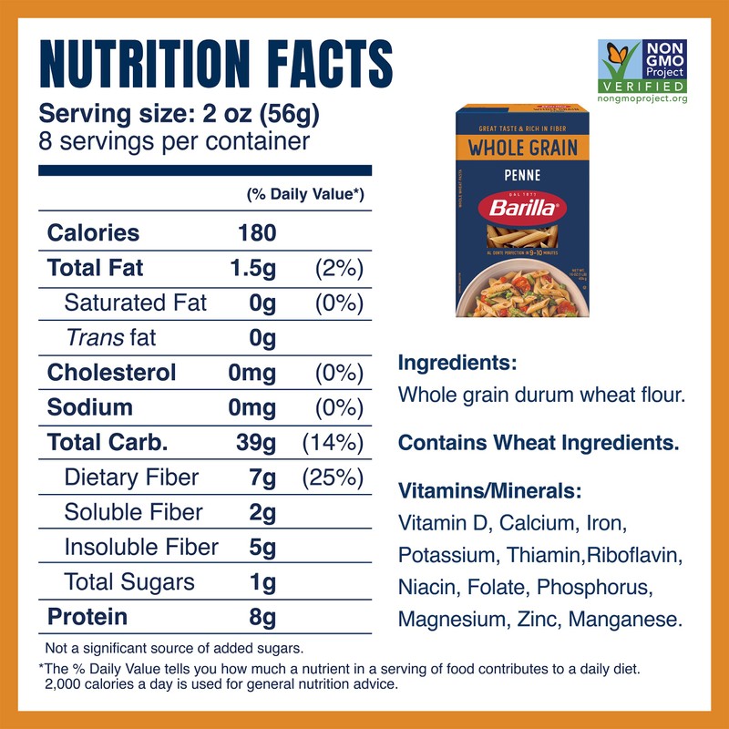 Barilla Whole Grain Penne Pasta, 16 oz. Box (Pack of