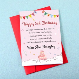 5th Birthday Cards for Kids Girls Christmas Cards Gifts for 5 Year Old Girls Christmas Gift Ideas Stocking Stuffers for Kids Teens Gifts for 5 Year Old Girls Gift 5 Year Old Girl Birthday Gift Ideas