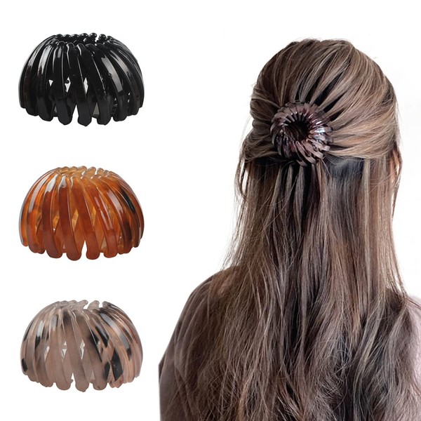 Androxeda Pack of 3 Hair Clips, Doughnut Maker, Bird Nest, Hair Clips, Large Hair Clips, Hair Accessories, Hair Accessories for Girls, Women