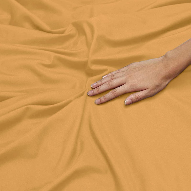 Oxford Homeware Ochre Double Fitted Sheet -100% Brushed Microfibre 1800