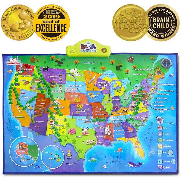 BEST LEARNING i-Poster My USA Interactive Map - Educational Talking