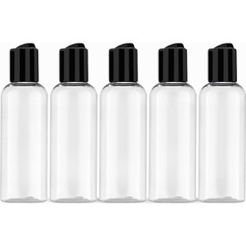 Triko Paquete de 5 Botellas de Viaje de 3.4 Onzas Aprobadas por la TSA, Botellas de Plástico para Artículos de Tocador Portátil, Botellas para Shampú Sin Fugas, Frascos para Viaje (100 ml)