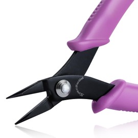 SPEEDWOX Long-Nose Pliers 5.5" Mini Tweezer Nose Pliers Chain Nose Pliers Flat Nose Specialty Pointed Nose Micro Pliers with Smooth Jaws 1mm Diameter Tip Small Jewelry Making Needle Nose Pliers