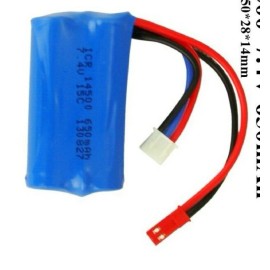 7.4V 2S 650mAh 15C 14500 Li-Ion Battery for RC Buggy Car Truck Speedboat