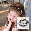 Czhotg Black Fashion Butterfly Hairband with Clips Braided Headband Double