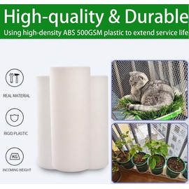 Plastic Wire Mesh Fence 15.7IN x 10FT Roll Chicken Mesh Fence Ideal for Poultry, Animal Barrier, Floral, Gardening - Plastic Fencing & Garden Netting Solution