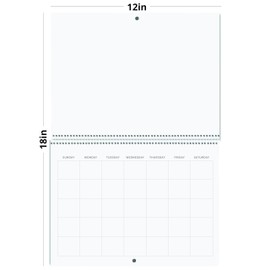 Reskid Blank Scrapbook Wall Calendar - 2-Pack - 80lb Cardstock - Undated, 12" x 9" Closed, 18" Open Size, Large Bookstore-Quality, Spiral-Bound Hanging Monthly Calendar for Kitchen & Office - Premium