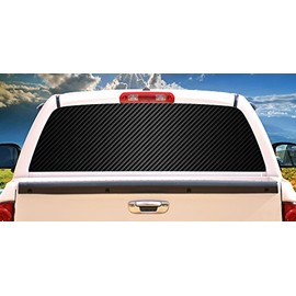 SignMission Carbon Fiber Rear Window Graphic Truck View Thru Vinyl Decal Back