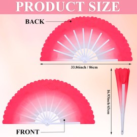 Vercraft 12 Pcs Chinese Dancing Fans 13 Inch Plastic Folding Taichi Kungfu Handheld Fans for Chinese Folk Dance Arts Martial Sports Performance Festival Decorations Gifts, Pink