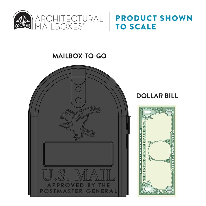 ARCHITECTURAL MAILBOXES Elite, Easy-Install, Medium Capacity, Galvanized Steel Black, Mailbox