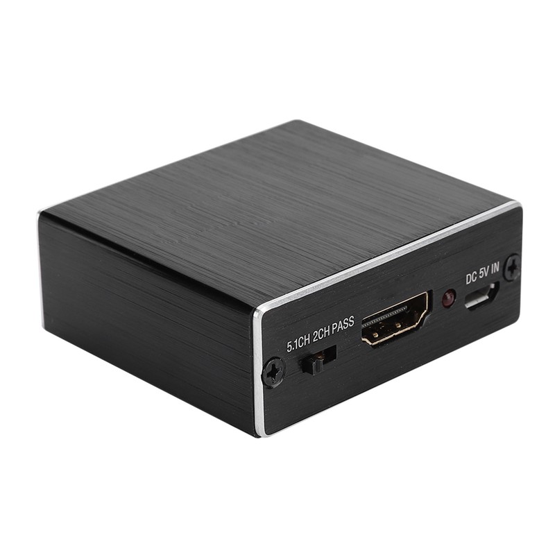 Digital Optical Fiber Analog HDMI Audio Splitter Aluminum Black 4K