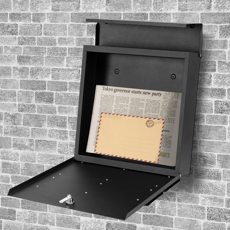 YOOBOX Wall-Mount Mailbox with Lock and Keys, Security Key Drop