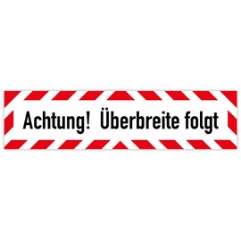 Sticker Vehicle "Achtung! Überbreite folgt" Car Warning Marking Film | Choice of Sizes Made in Germany, Sizes Name: 80 x 20 cm