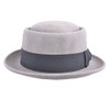 MAZ Crushable Wool Felt Round Pork Pie Hat (Large, Grey)