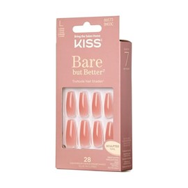 KISS Bare But Better TruNude Fake Nails Nude Nail Shades Manicure Set, Nude Glow', 28 Chip Proof, Smudge Proof Glue-On Nails