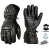 MENS WINTER THERMAL WATERPROOF REAL LEATHER PADDED MOTORBIKE MOTORCYCLE GLOVES