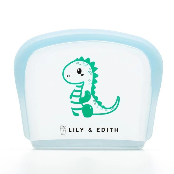 Kid Silicone Reusable Pocket Snack Bag | Dinosaur - Color: