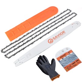 Savior 20 Inch Chainsaw Guide Bar and D70 Chain Combo, 3/8" Pitch .050" Gauge 70 Drive Links for Echo CS-590 CS-600 Poulan Pro Homelite McCulloch Replacement 200PXDD176, 27850 (Chain*2+Bar*1)
