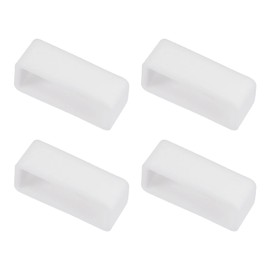 uxcell Watch Band Strap Loops, Rubber Replacement Fastener Rings Silicone Watch Holder Keeper for 19mm Width Watch Band, White 4 Pcs