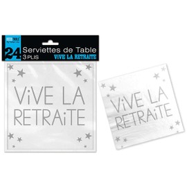 24 Serviettes de Table "VIVE LA RETRAITE" 3 PLIS - Default Title